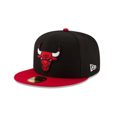 Black Chicago Bulls Hat - New Era NBA 2Tone 59FIFTY Fitted Caps USA2096784